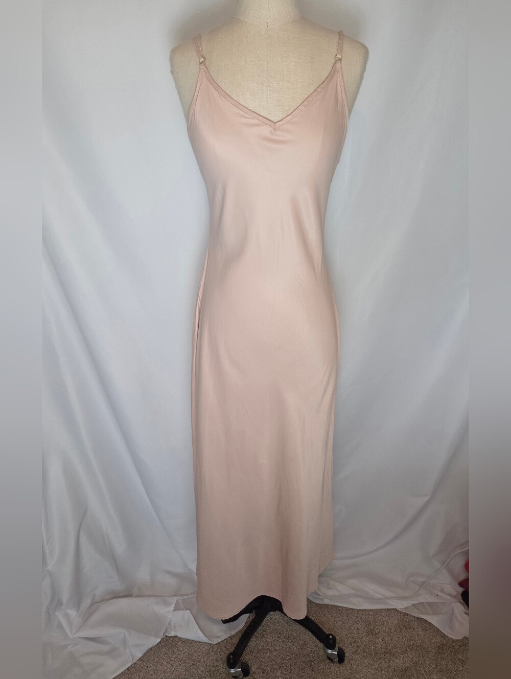 90s Compagnie Internationale Express Blush Beige Slip Maxi Dress